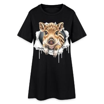 Drôle de porcelet crack - Cadeau de cochon mignon - Robe T-shirt Femme - noir - Devant