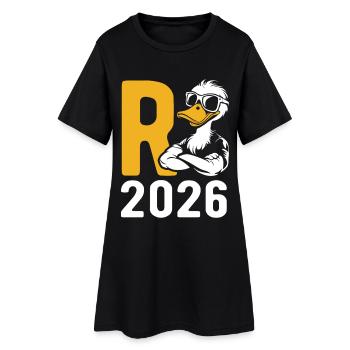 Cartoon Pension 2026 - Retraite - Pension - Robe T-shirt Femme - noir - Devant