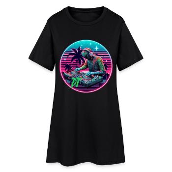 Disc jockey - Women’s T-Shirt Dress - black - Front