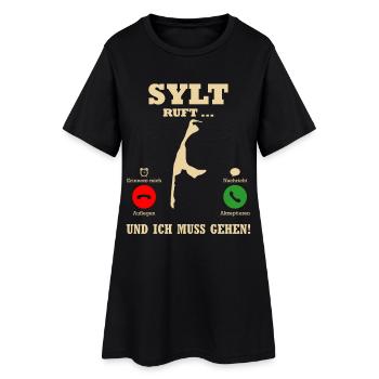 Vacances à la mer du Nord QUAND SYLT APPELLE DRÔLE - Robe T-shirt Femme - noir - Devant