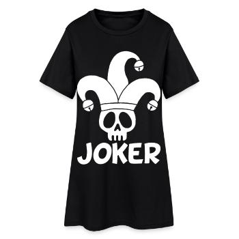 Crâne de joker blanc - Robe T-shirt Femme - noir - Devant