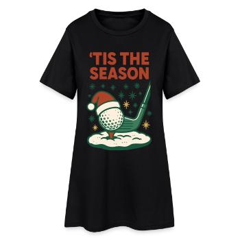 Tis The Season Funny Golf Holiday Vibes - Women’s T-Shirt Dress - black - Front