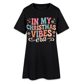 À l’époque de My Christmas Vibes - Robe T-shirt Femme - noir - Devant