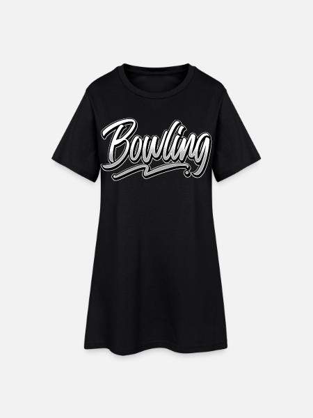 Bowling - Frauen T-Shirt-Kleid - Schwarz