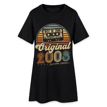 Original 2008 Jahrgang Geburtstag Geschenk Retro - Frauen T-Shirt-Kleid - Schwarz - Vorne