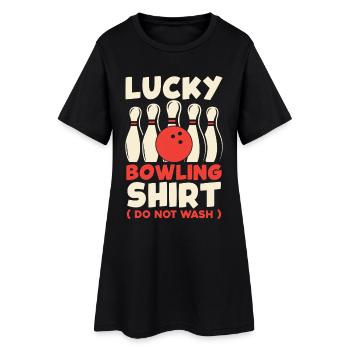 Happy Bowling Shirt Don’t Wash - Robe T-shirt Femme - noir - Devant