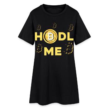 HODL ME Bitcoin Logo - Frauen T-Shirt-Kleid - Schwarz - Vorne