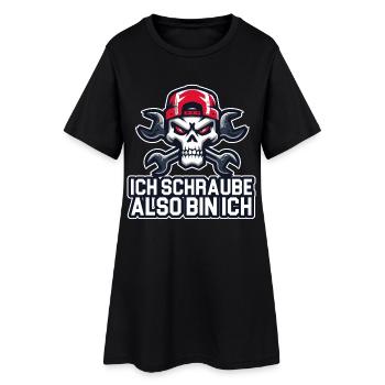 Je vis, donc je suis – philosophie de l’atelier - Robe T-shirt Femme - noir - Devant