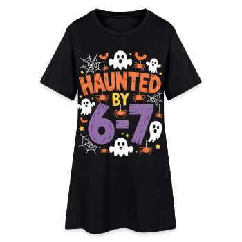 Hanté par 6-7 Halloween Math Pun Design - Robe T-shirt Femme - noir - Devant