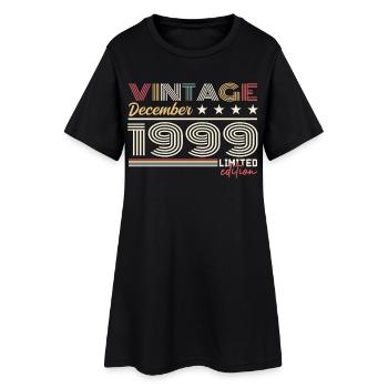 Cadeau Décembre 1999 - Robe T-shirt Femme - noir - Devant