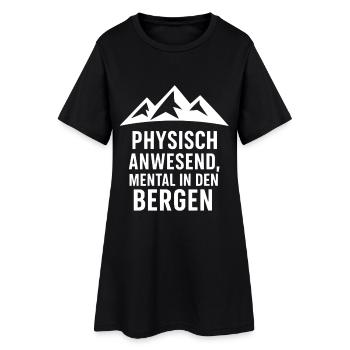 Chemise Physiquement Présent – Mentalement dans les montagnes - Robe T-shirt Femme - noir - Devant