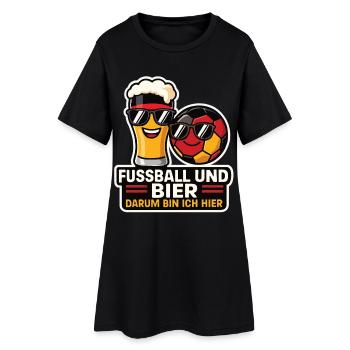 Fußball und Bier Deutschland Fan - Frauen T-Shirt-Kleid - Schwarz - Vorne