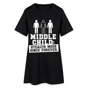 Milieu Enfant Milieu Frère Sœur - Robe T-shirt Femme - noir - Devant