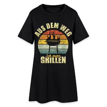 Grilling BBQ Griller Grillmeister Funny Saying - Women’s T-Shirt Dress - black - Front