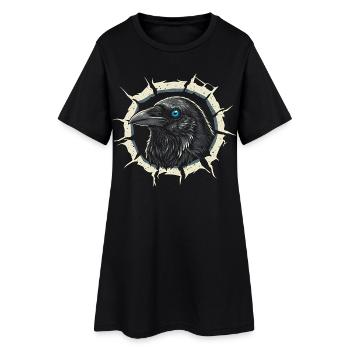 Corbeau gothique sortant de la fissure - Corbeau - Robe T-shirt Femme - noir - Devant
