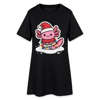 Noël Axolotl drôle - Robe T-shirt Femme - noir - Devant
