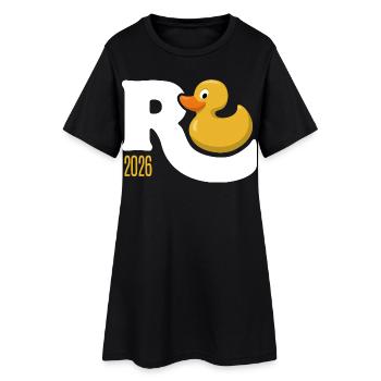 Gummiente Rente 2026 - Ruhestand - Pension - Frauen T-Shirt-Kleid - Schwarz - Vorne