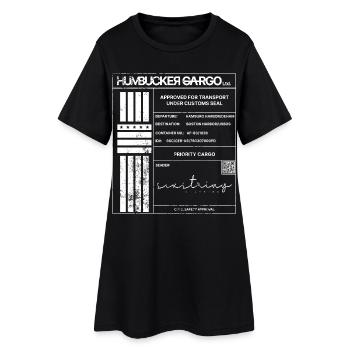 Étiquette d’expédition, blanche - Robe T-shirt Femme - noir - Devant