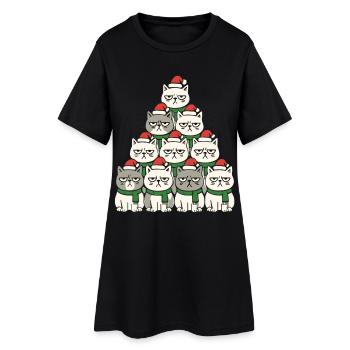 Grumpy Christmas Cats – Lustiges Katzen - Women’s T-Shirt Dress - black - Front