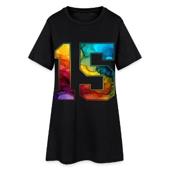 NON. 15 NUMÉRO 15 COLLÈGE 15E ANNIVERSAIRE - Robe T-shirt Femme - noir - Devant