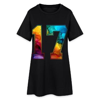 NON. 17 NUMÉRO 17 COLLÈGE 17E ANNIVERSAIRE - Robe T-shirt Femme - noir - Devant