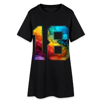 NON. 18 NUMÉRO 18 COLLÈGE 18E ANNIVERSAIRE - Robe T-shirt Femme - noir - Devant