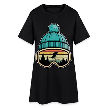Après Ski Party Crew Schnee Skifahren Ski - Frauen T-Shirt-Kleid - Schwarz - Vorne