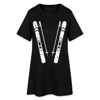 Après Ski Party Crew Ski Neige Ski Rétro - Robe T-shirt Femme - noir - Devant