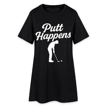Lustiger Golf-Putt passiert Golfer-Humor - Frauen T-Shirt-Kleid - Schwarz - Vorne
