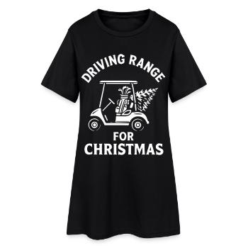 Driving Range für weihnachtlichen Golfspaß - Frauen T-Shirt-Kleid - Schwarz - Vorne