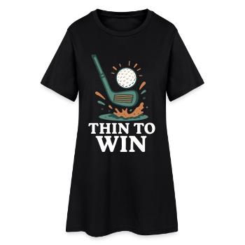 Thin To Win Funny Golf Player Design - Women’s T-Shirt Dress - black - Front