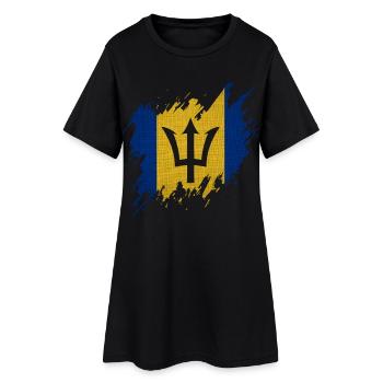 Drapeau de la Barbade, style déchiré - Robe T-shirt Femme - noir - Devant