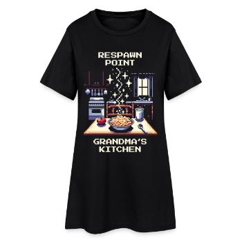 Point de réapparition | L’amour de la cuisine de grand-mère - Robe T-shirt Femme - noir - Devant