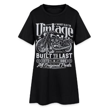 1986 Vintage Born Anniversaire Moto - Robe T-shirt Femme - noir - Devant