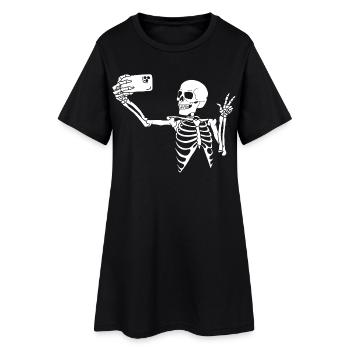 Un dernier selfie  - Robe T-shirt Femme - noir - Devant