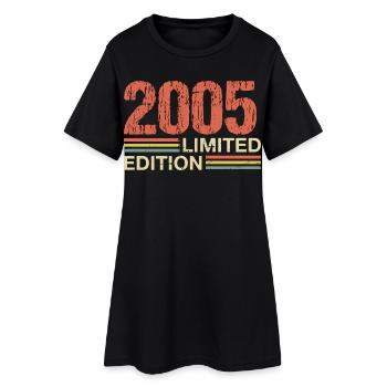 2005 Limited Edition Cadeau Anniversaire Vintage  - Robe T-shirt Femme - noir - Devant