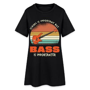 L’achigan est plus important que l’école - Robe T-shirt Femme - noir - Devant