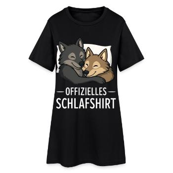 Cuddly Wolves Chemise de nuit - Robe T-shirt Femme - noir - Devant