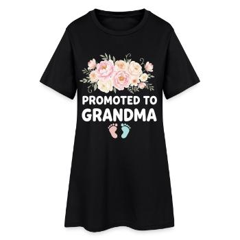 Mamie enceinte chargeant future grand-mère - Robe T-shirt Femme - noir - Devant