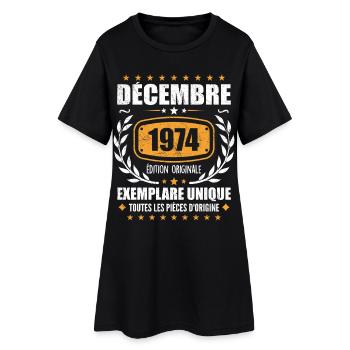 Décembre 1974 Anniversaire - Nées En Décembre 1974 - Robe T-shirt Femme - noir - Devant