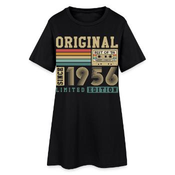 Original 1956 Vintage Vintage Anniversaire Rétro - Robe T-shirt Femme - noir - Devant