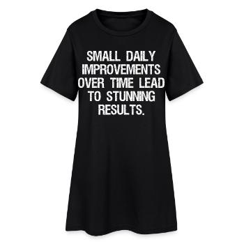 De petites améliorations quotidiennes au fil du temps conduisent à l’étourdissement - Robe T-shirt Femme - noir - Devant