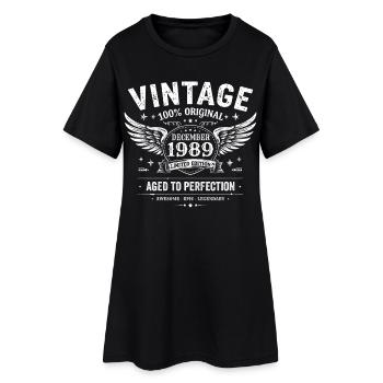Cadeau Vintage Decembre 1989 Anniversaire 1989 - Robe T-shirt Femme - noir - Devant