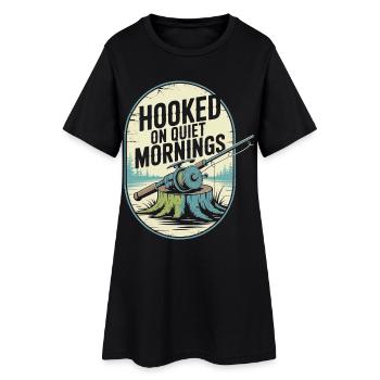 Süchtig nach Quiet Mornings Angel-Enthusiast - Frauen T-Shirt-Kleid - Schwarz - Vorne
