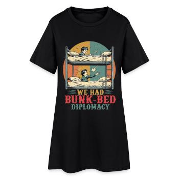Fratrie Rivalité Frère Soeur - Robe T-shirt Femme - noir - Devant