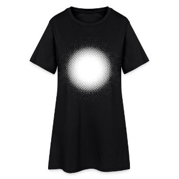Light Illusion Moon Point Grid Design Circle Round - Women’s T-Shirt Dress - black - Front