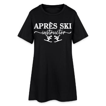 Moniteur d’après-ski Skilehrer Party - Robe T-shirt Femme - noir - Devant