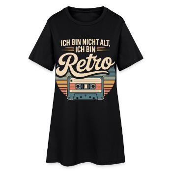 Ich bin Retro Kassette - Frauen T-Shirt-Kleid - Schwarz - Vorne