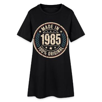1985 Original Vintage Abzeichen - Frauen T-Shirt-Kleid - Schwarz - Vorne