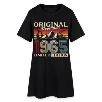 60ème Anniversaire Original Novembre Millésime 1965 - Robe T-shirt Femme - noir - Devant